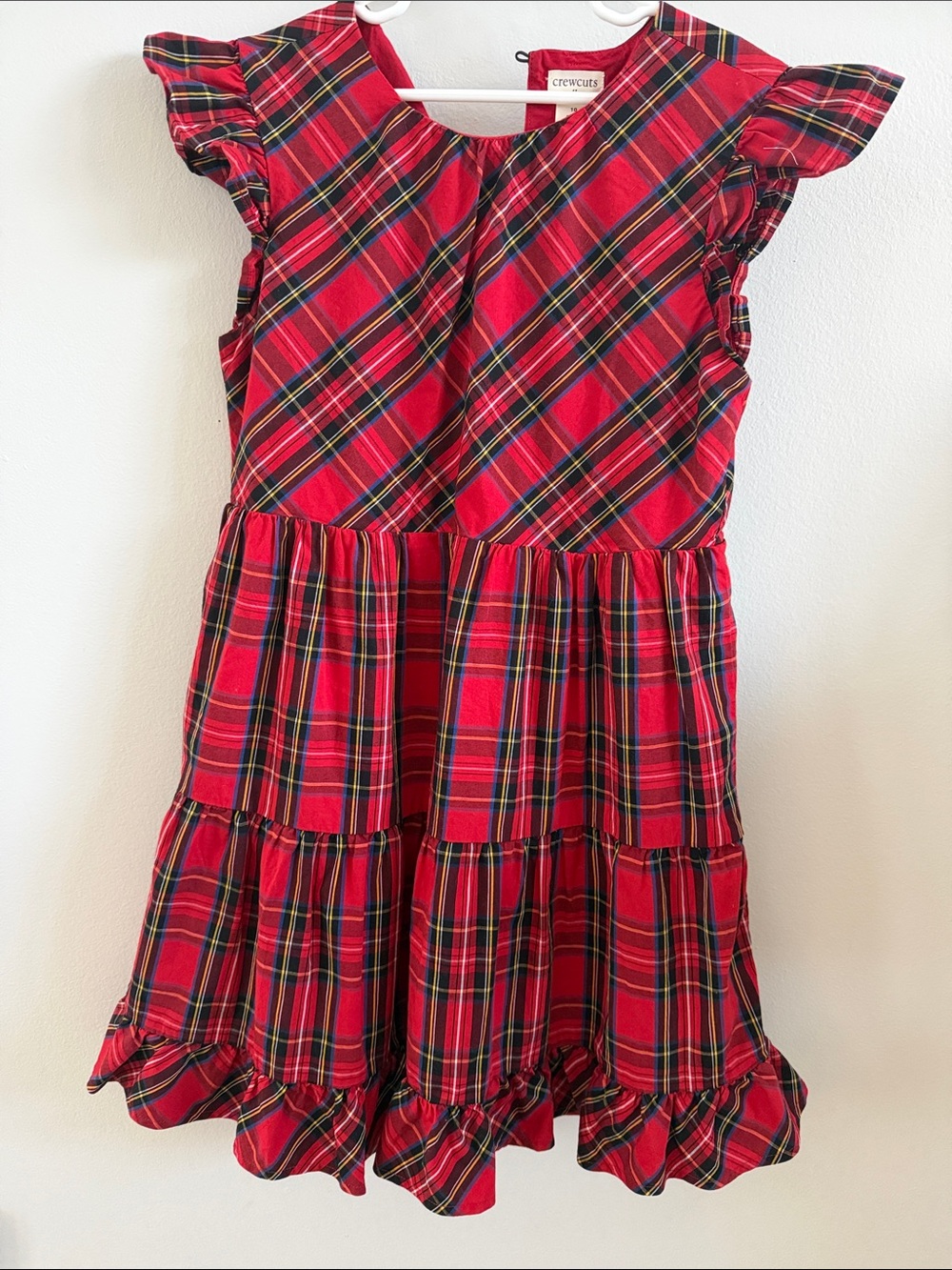 Crewcuts Red Plaid Ruffle Tier Dress NWOT